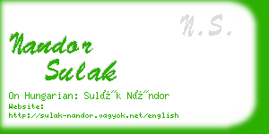 nandor sulak business card